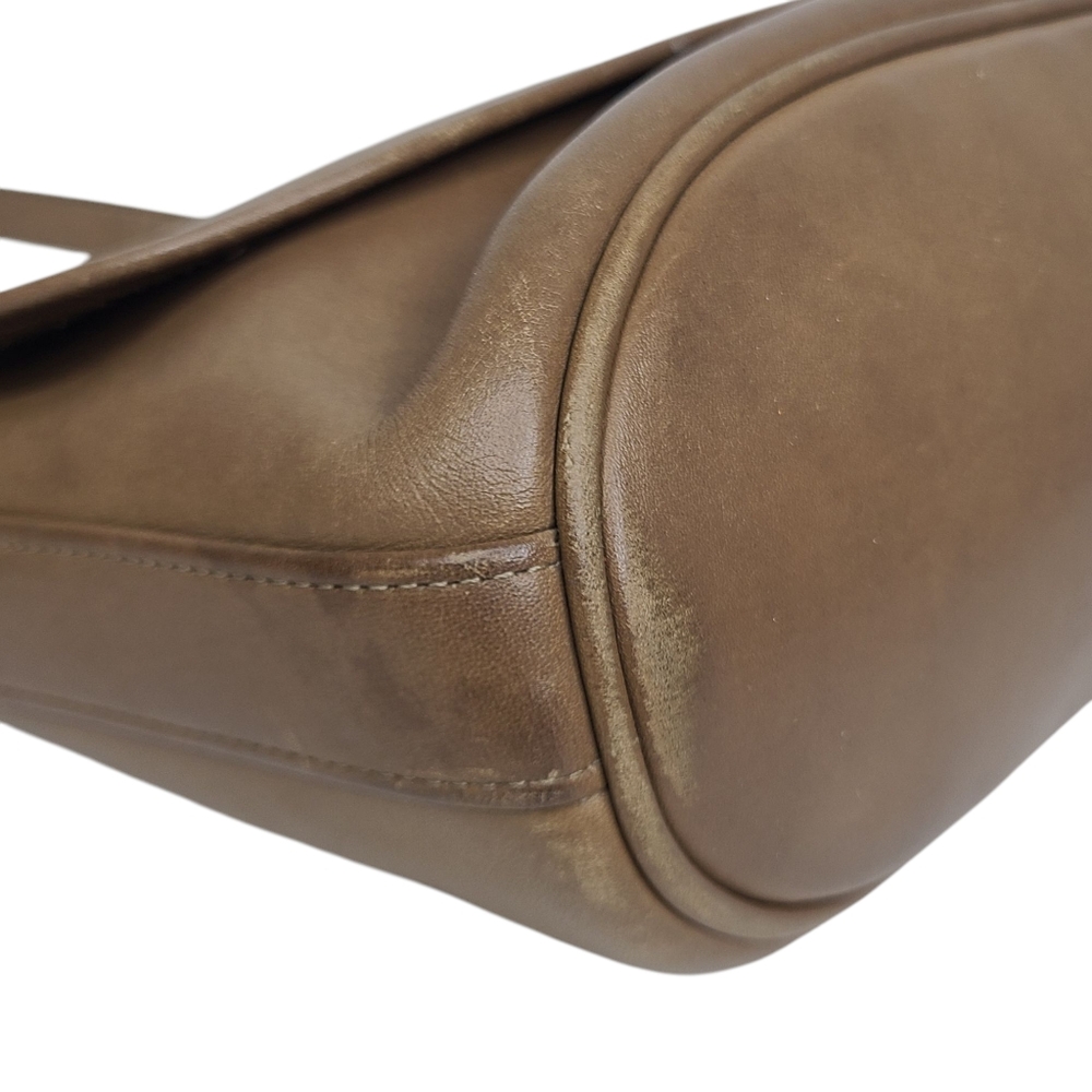 Coach Vintage Fletcher Saddle Flap Crossbody Taupe Leather Bag D6C-4150 - Picture 14 of 15